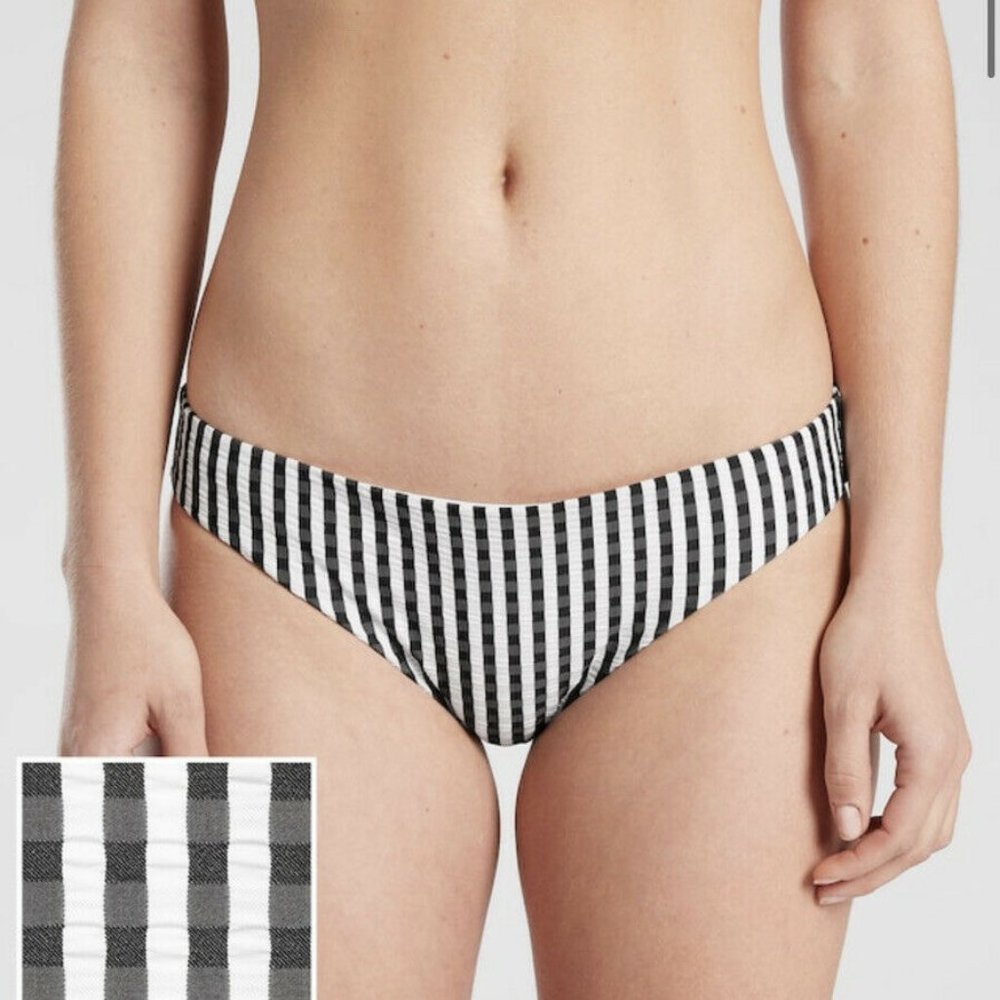 Athleta Seersucker High Waist Bikini Bottom XS